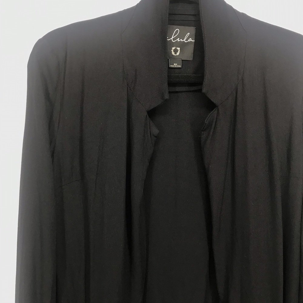 Talula Aritzia Black Lightweight Open Front Blazer Size 6 Minimalist Workwear - Picture 8 of 12